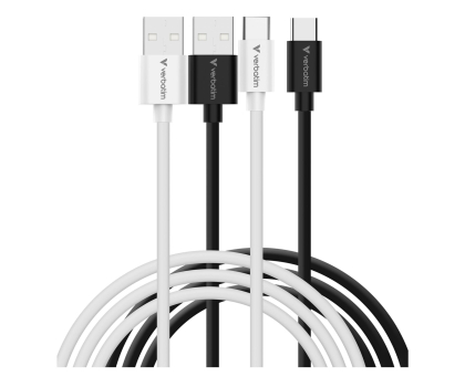 Kabel do smartfona Verbatim Cable USB-A to USB-C 18W 100cm - 2 Pack - Black & White